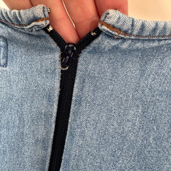 Vintage Denim Dress Womens 9 / 10  Knee Length Shift Kalifornia Speed Control - Picture 5 of 6